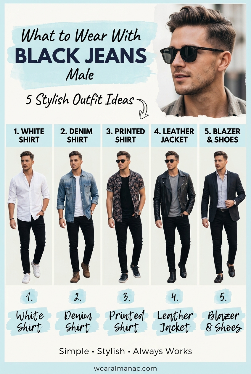 what to wear with black jeans male outfit ideas