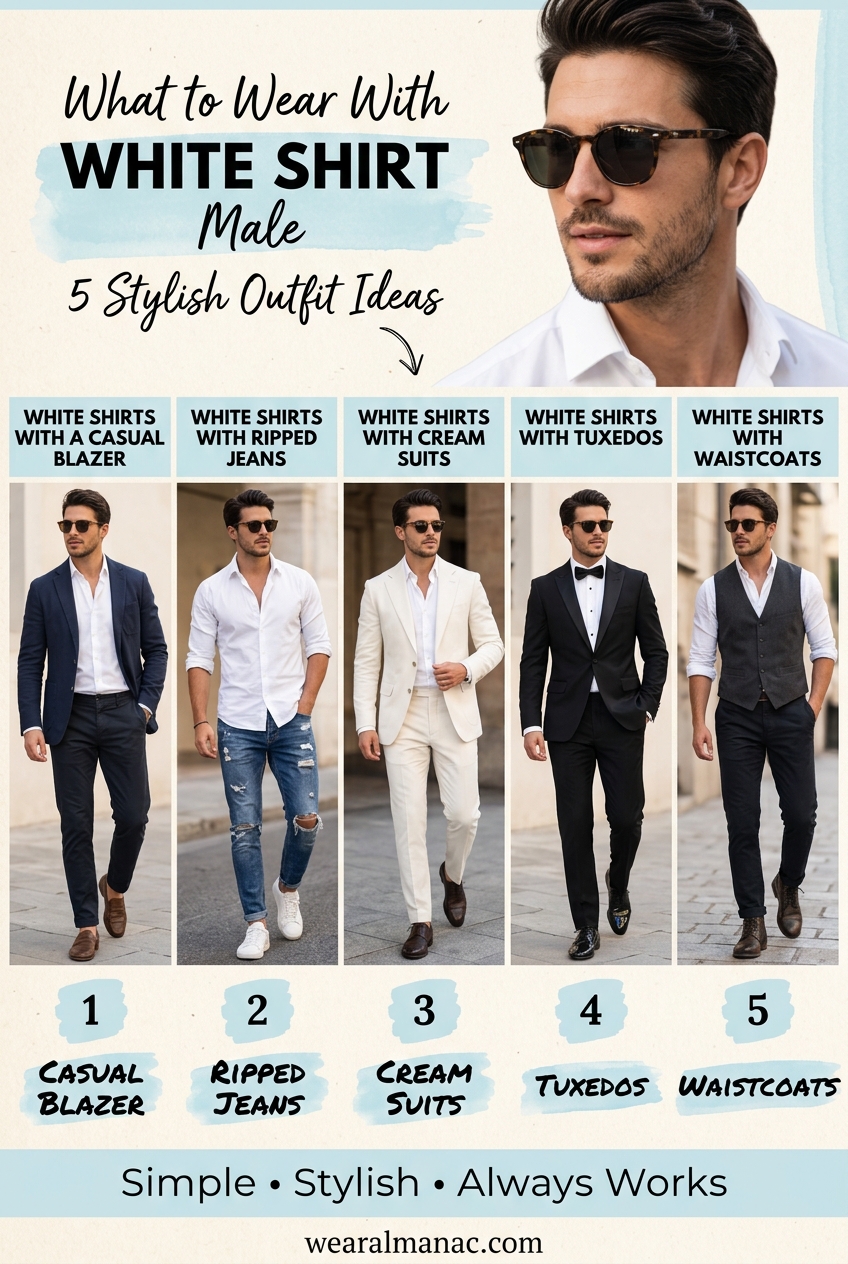 what to wear with white shirt male outfit ideas